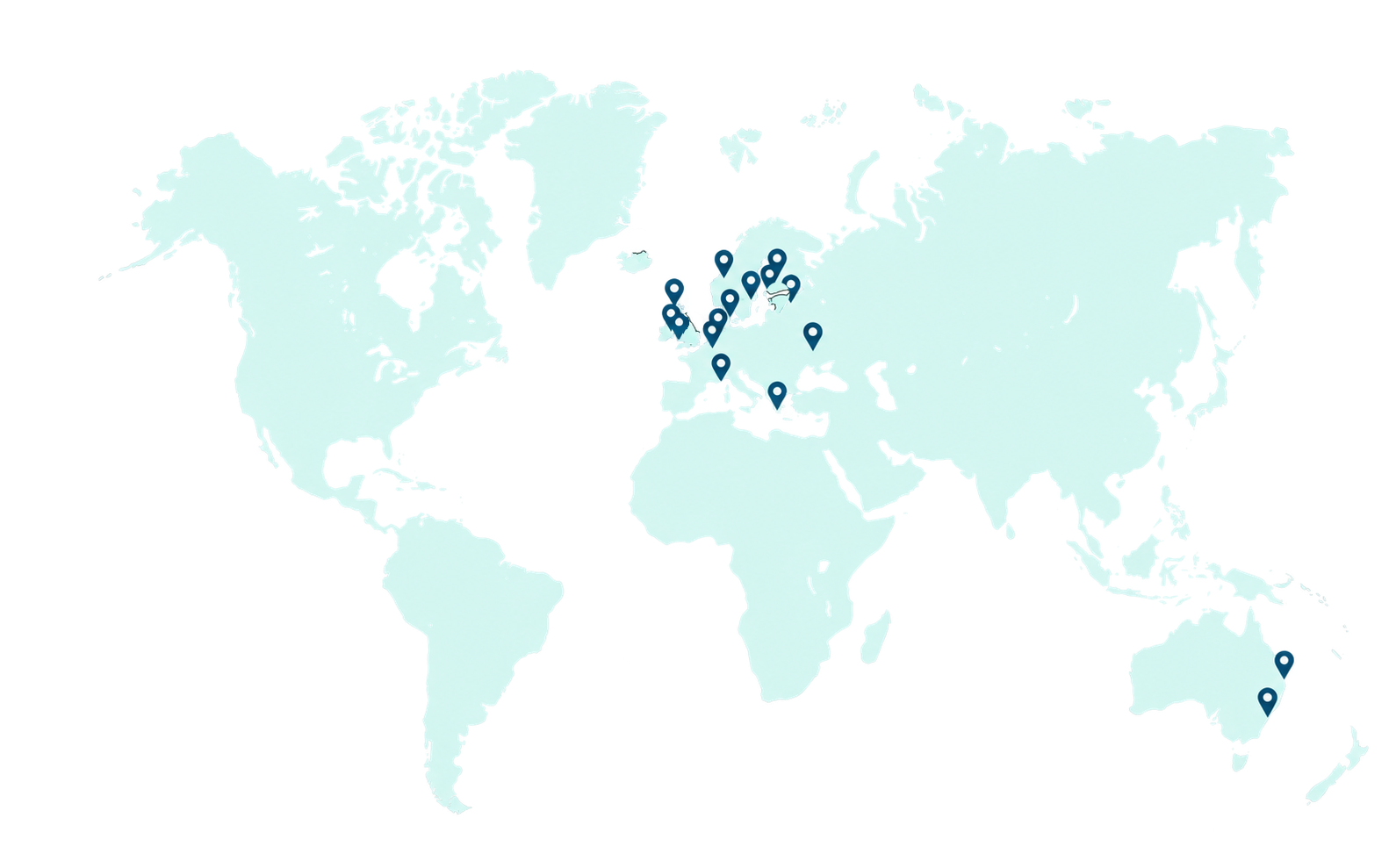 World map showing ICONS member locations